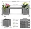 2 Blumenkästen mit Gartenbank in Grau aus Holz Garten Bank Produktbild-Vorschau 3