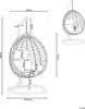 BELIANI Hängesessel Weiß Polyrattan Gestell inkl. Kissen Produktbild-Vorschau 3