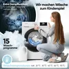 A woman interacting with a washing machine. Voir les images du produit