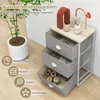 Komoda COSTWAY z 3 szufladami i blatem, komoda z tkaniny, Podgląd zdjęcia produktu 4