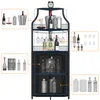Armoire à vin d'angle avec étagère à vin amovible Armoire Voir les images du produit 1