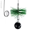 A close-up of a chimney brush with a weight attached. Produktbild-Vorschau