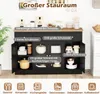 COSTWAY Sideboard, 140 cm, Küchenschrank mit 3 Schubladen, Produktbild-Vorschau 4