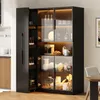 Vitrine Merax 2 en 1 à porte vitrée LED avec étagères Voir les images du produit 1