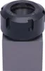 A black collet chuck is shown sitting on a gray square block. Náhled obrázku produktu
