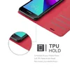 A close-up of a red phone case with a phone inside, showing the screen and the case's features. Podgląd zdjęcia produktu