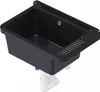 A black sink with plumbing attached, shown from a slightly elevated angle against a white background. Podgląd zdjęcia produktu
