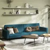 The Living Store Schlafsofa 2-Sitzer Blau Samt Produktbild-Vorschau 2