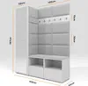 A 3D rendering of a corner hallway wardrobe set with dimensions indicated. Náhľad obrázku produktu