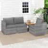 COSTWAY Sofa ogrodowa z polyratanu z poduszkami, 3-osobowa Podgląd zdjęcia produktu 2
