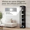 K-Möbel Vitrine en verre debout en noir (176x37x33 cm) avec Voir les images du produit 5