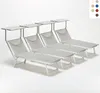 4er Set professionelle Strandliegen aus Aluminium mit Dach Produktbild-Vorschau 6