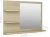 A wooden mirror shelf with dimensions indicated. Náhľad obrázku produktu