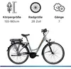 Zündapp X200 E Bike Damenfahrrad 155 - 180 cm Stadtrad Produktbild-Vorschau 3
