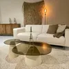 Couchtisch Mylon mit Rauchglasplatte 50cm - Beige Produktbild-Vorschau 2