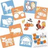 Schablonen Malen für Kinder, 8 Stück Set 15x15 cm Bauernhof Produktbild-Vorschau 1