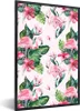 MuchoWow® MuchoWow® Gerahmtes Poster Muster - Flamingo - Produktbild-Vorschau 1