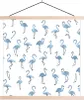 MuchoWow® Textilposter Flamingo - Blau - Muster 60x60 cm Produktbild-Vorschau 1