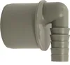 A close-up studio shot of a gray plastic pipe fitting. Podgląd zdjęcia produktu
