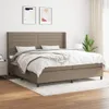 vidaXL Boxspringbett mit Matratze Taupe 200x200 cm Stoff Produktbild-Vorschau 2