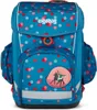 A blue children's backpack with a polka dot pattern. Produktbild-Vorschau