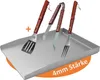 Werk24 Edelstahl Grillplatte mit Grillbesteck 30x40cm Produktbild-Vorschau 1