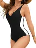 Damen Badeanzug Bauch Kontrolle Badeanzug Tiefe V-Hals Produktbild-Vorschau 7