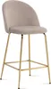 FineBuy Set da 2 sgabelli da bar in velluto beige con gambe Anteprima dell’immagine prodotto 6