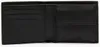 An open black leather wallet is shown against a white background. Produktbild-Vorschau