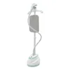 A standing garment steamer with an integrated ironing board, shown against a white background. Produktbild-Vorschau