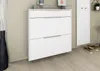 A white shoe cabinet with two drawers is mounted on a light beige wall. Produktbild-Vorschau