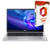 A silver Acer laptop is shown next to a box of Microsoft Office 2024 Pro software. Produktbild-Vorschau