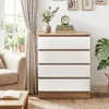 Commode à 4 tiroirs. Meuble de rangement blanc et en chêne. Voir les images du produit 10