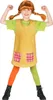 A young girl wearing a Pippi Longstocking costume, posing with her arms flexed. Produktbild-Vorschau