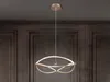Große LED Pendelleuchte CHARIVARI Messing matt, Ø 62cm Produktbild-Vorschau 1