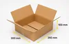 An open cardboard box with dimensions indicated by yellow arrows and text. Podgląd zdjęcia produktu