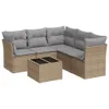 Design 6-tlg. Garten-Sofagarnitur mit Kissen Beige Poly Produktbild-Vorschau 2