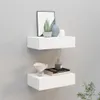 vidaXL Wandregale mit Schubladen 2 Stk. Weiß 40x23,5x10 cm Produktbild-Vorschau 1