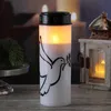 LED Grablicht/Grabkerze Taube - bis 2500 Stunden - H: 21cm, D: 7cm - Timer - weiß/schwarz Anteprima dell’immagine prodotto