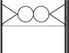 A black metal gate with two circular designs and triangular accents. Náhled obrázku produktu