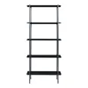 A black, five-shelf shelving unit is shown against a white background. Podgląd zdjęcia produktu