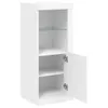 A white storage cabinet with one door open, revealing shelves inside. Podgląd zdjęcia produktu