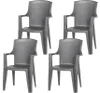 PROGARDEN Eden SET 4x Stapelsessel anthrazit Kunststoff Produktbild-Vorschau 5