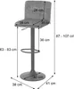 A diagram of a bar stool with dimensions indicated by text and lines. Podgląd zdjęcia produktu