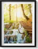 Bach und Treppe im Wald– Wandbild mit Rahmen – Gerahmtes Produktbild-Vorschau 1