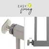 Close-up images showing the installation mechanism of a baby gate. Voir les images du produit