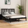 vidaXL Massivholzbett Schwarz Kiefer 140x190 cm Produktbild-Vorschau 2
