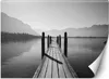 Vlies fototapete See Berge im Nebel Landschaft 450x315 cm Produktbild-Vorschau 1