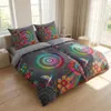 A bedroom scene with a bed dressed in colorful bedding. Produktbild-Vorschau