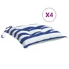 Cuscini per Sedia 4pz Strisce Bianche e Blu 40x40x7 cm Anteprima dell’immagine prodotto 1
